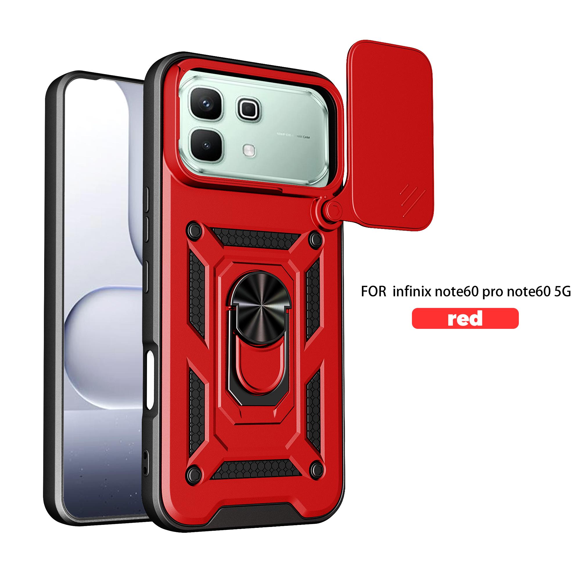 

Чехол для Infinix Note 60 Pro Чехол-подставка для Infinix Note 60 с магнитным кольцом Бронированный чехол для телефона Защитная задняя крышка с защитой камеры Infinix Note 60