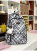 Schoolbag light blue bubble star grid diffuse schoolbag student party sea salt sweet cool wind travel to school daily leisure backpack