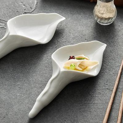 Flower Ceramic Dinner Plate Decorative Tableware Dessert Plates Sashimi Disc Sushi Plate Cold Dishes Snack Plates Bowl Tray