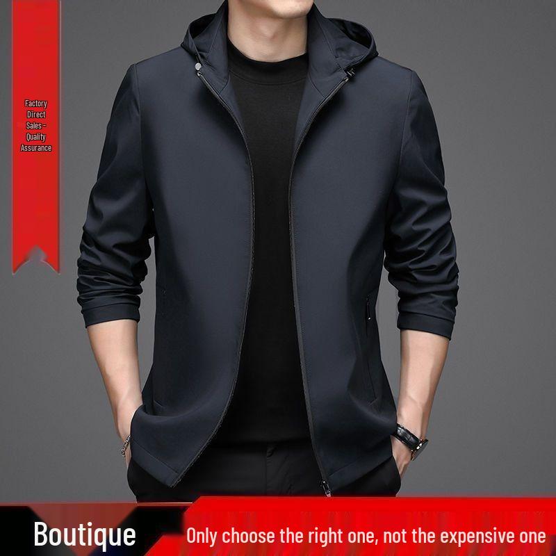 

Men s Fleece-lined Black Gold Winter Jacket - Middle-Aged Business Casual Warm Outerwear 185 (145-160 jin)