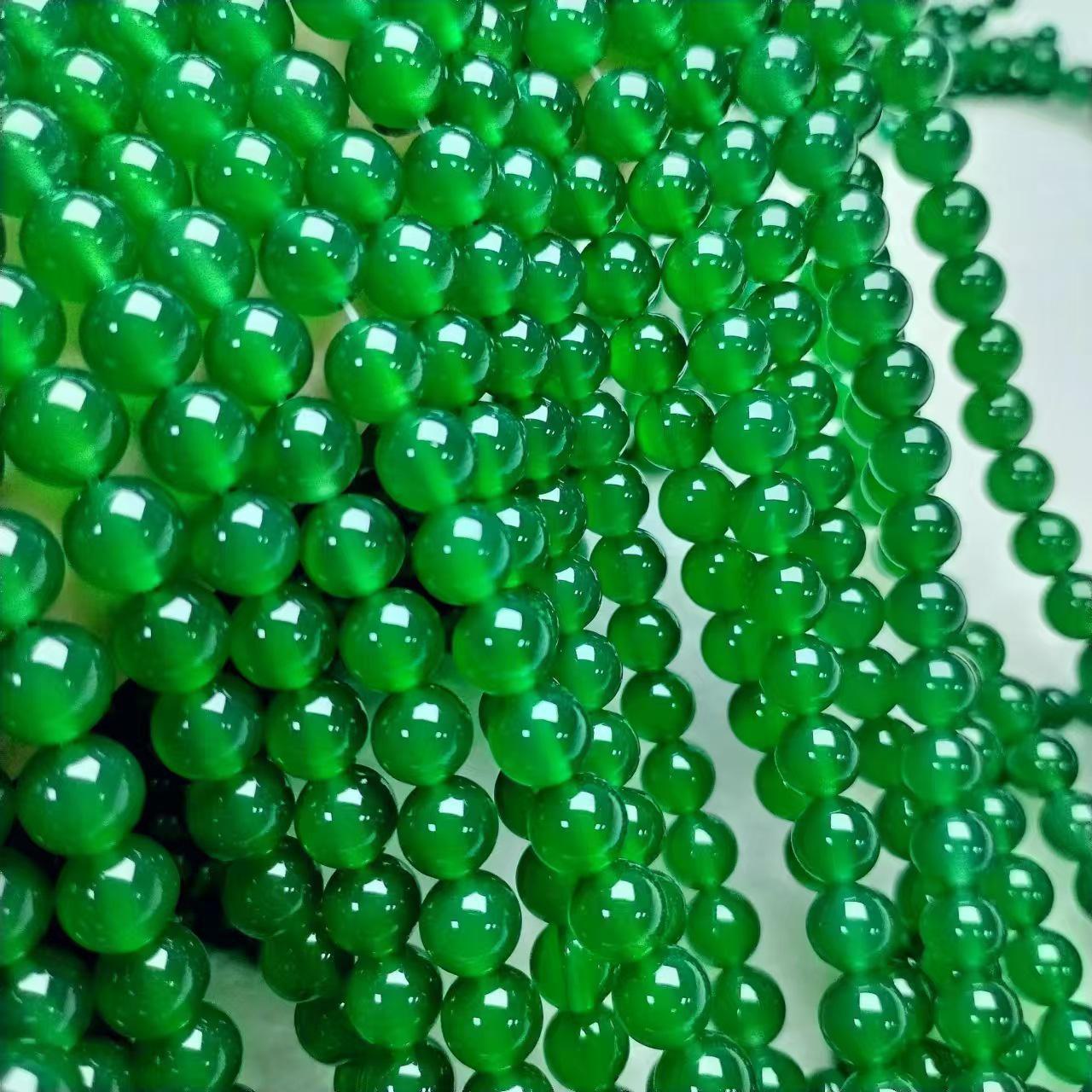 

Натуральный зеленый агат 7A DIY ювелирные аксессуары бусины 4mm about 92 pieces