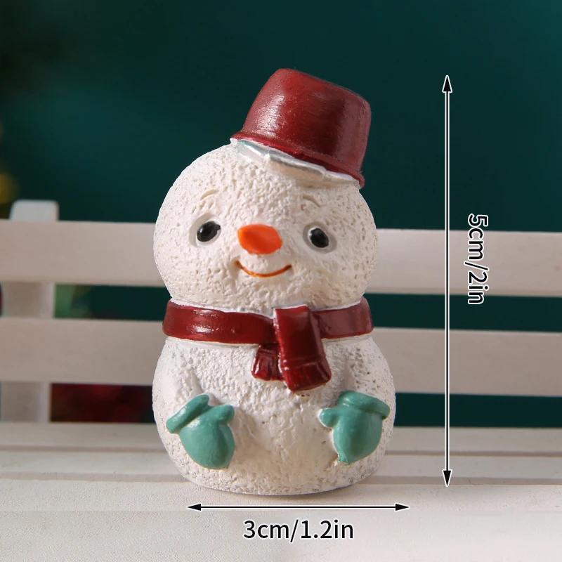 Christmas Micro Landscape Decoration Resin Santa Claus Reindeer Figurines Ornaments Car Home Decor 2026 Xmas Gifts for Kids