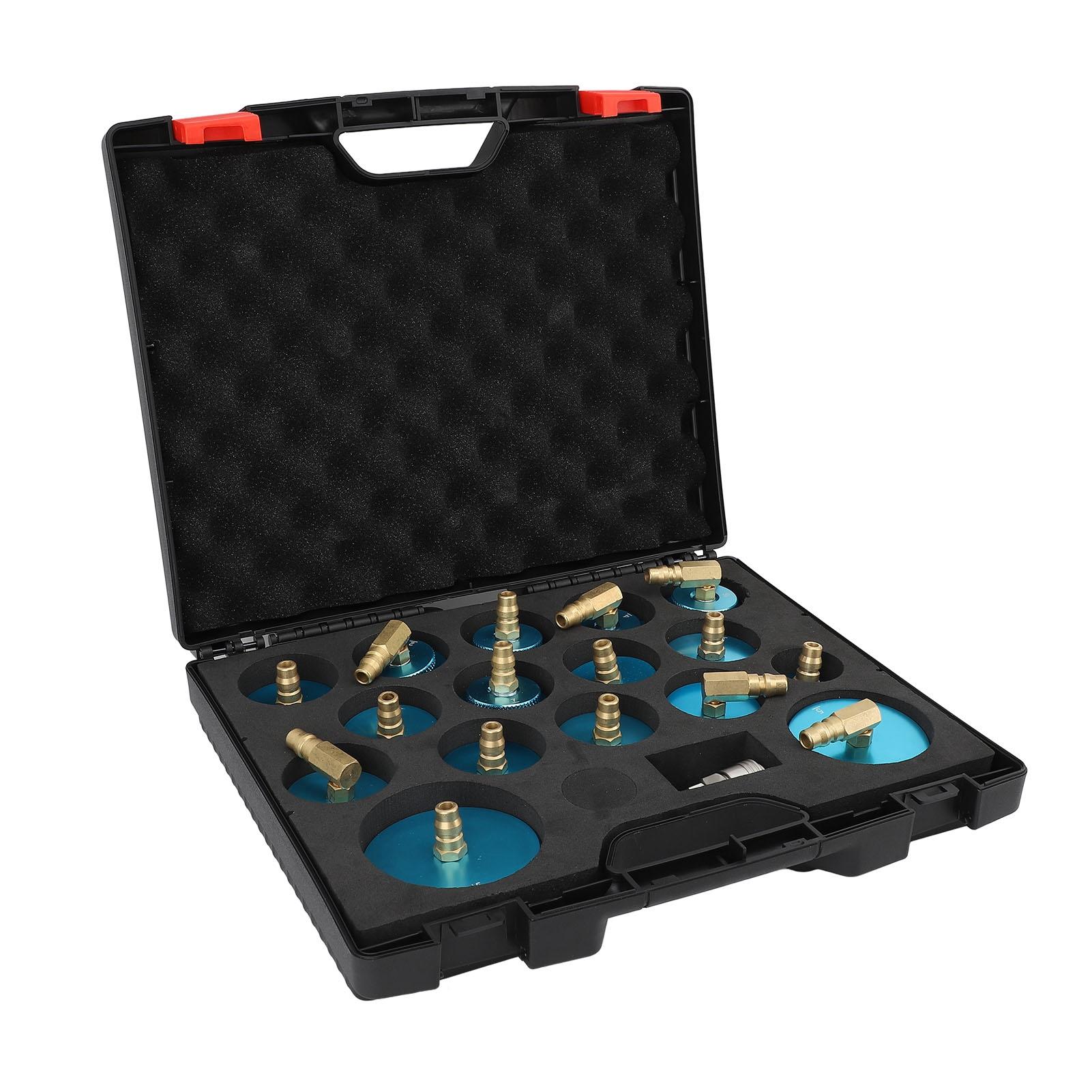 

17 Pcs Master Cylinder Adapters Set Aluminium Alloy Brake Oil Fluid Bleeding Tool Replacement for Tesla