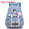 Zaino a Libro di Kuromi per Bambini Zaino in Nylon con Cartone Animato di Ragazza per Viaggi e Scuola