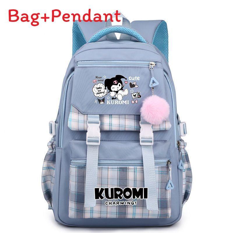 Zaino a Libro di Kuromi per Bambini Zaino in Nylon con Cartone Animato di Ragazza per Viaggi e Scuola