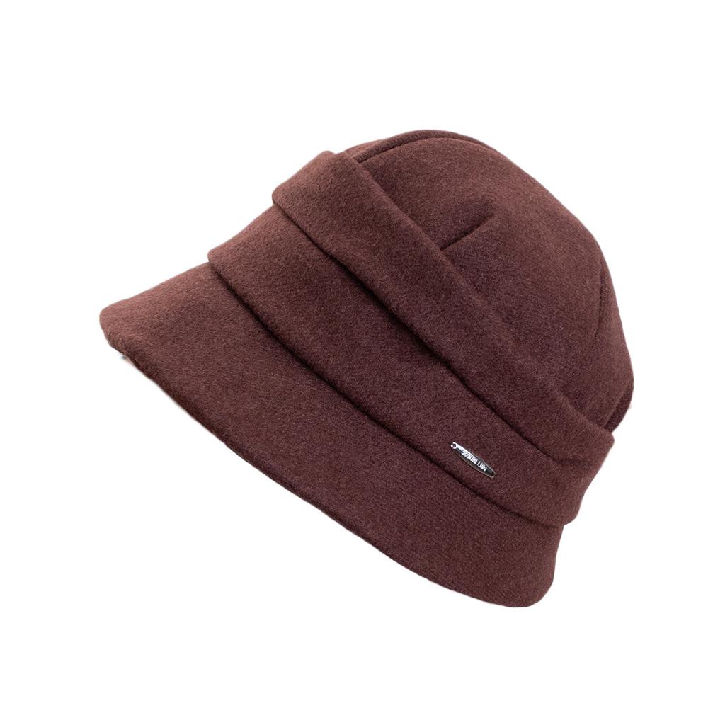 Folded short brim woolen fisherman's hat children autumn and winter versatile show face small retro literary temperament basin hat tide