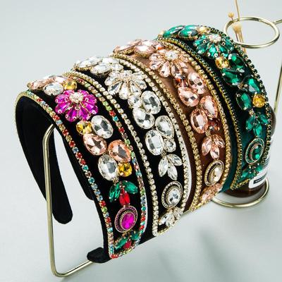 Frauen Haar Hoop Farbige Kristall Handgemachte Voll Kristall Stoff Glänzende Ball Kopf Band