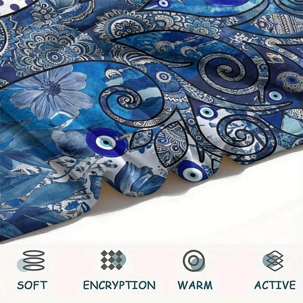 1Pc Tree of Life Print Flannel Blanket, High quality Comfortable for All Seasons, Home Decor, Warmth and Comfort, Perfect for Christmas Gifts W146