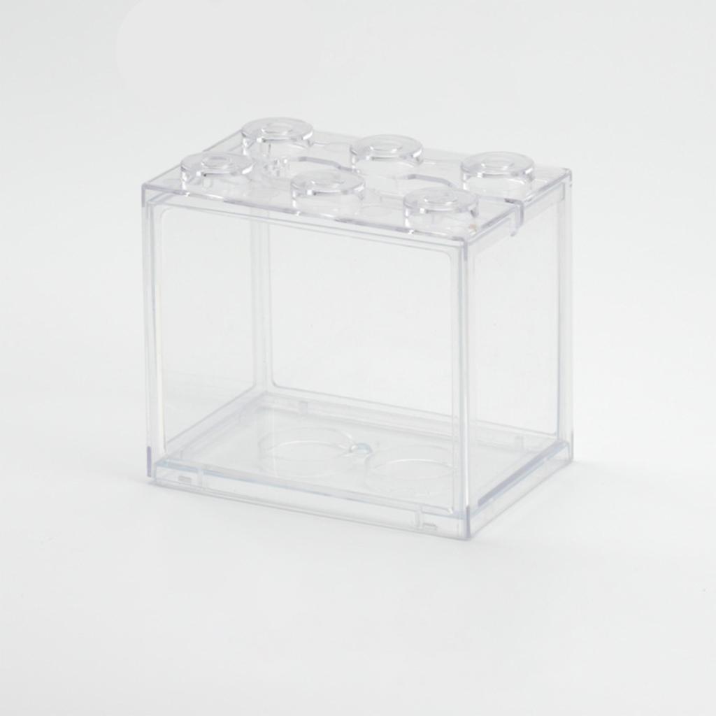 Mini Plastic Fish Tank Stackable Desktop Mini Aquarium Micro Aquatic Landscape Tank LED Light Decor Small Eco Cylinder Supplies