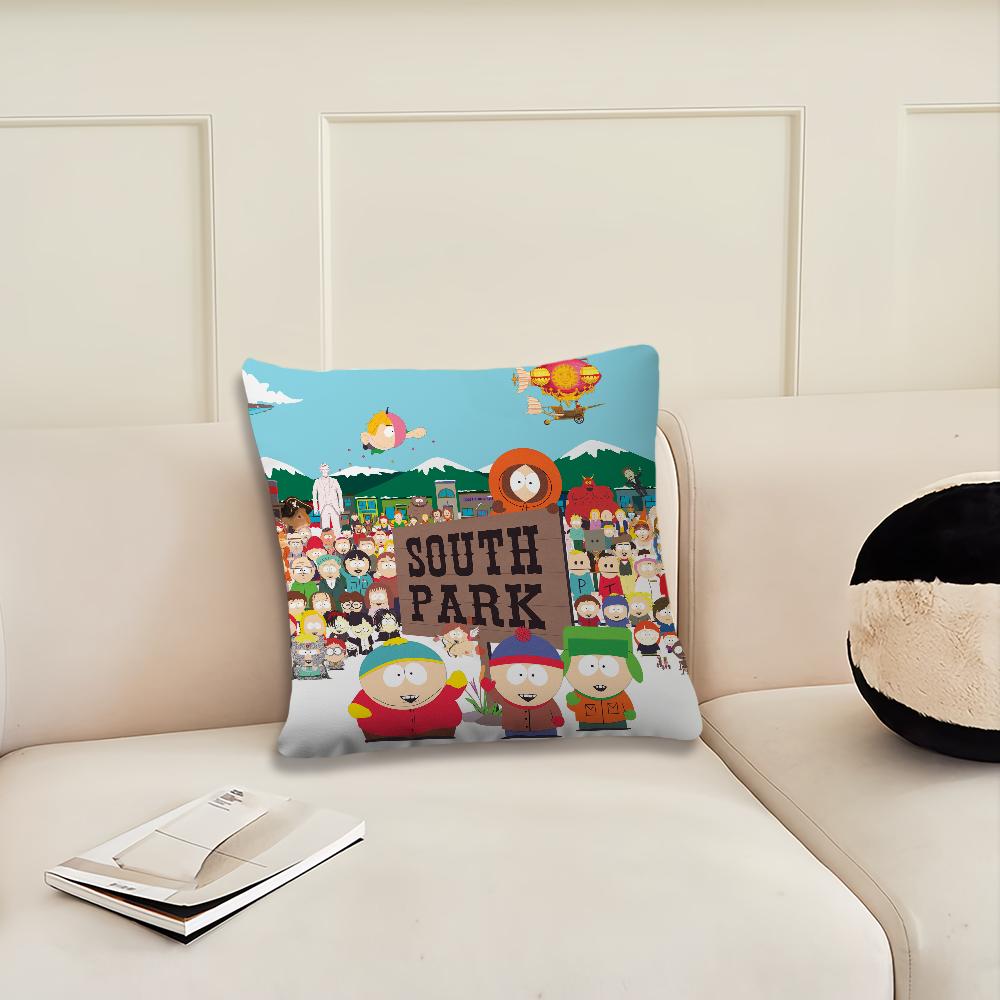 Cartoon S-South P-Park Cute Funny Cushion Cover Living Room Headboard Office Cushion Bedroom Cushion Sofa Nap Time Pillow Case