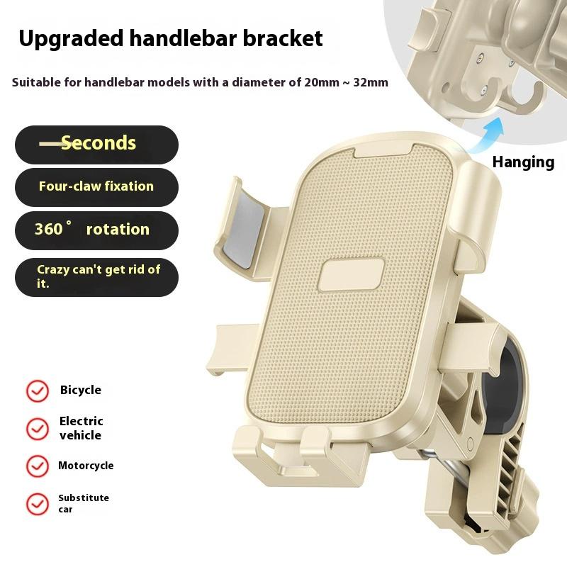 Motorcykel Telefonfäste Hållare - Universell Anti-Vibrations Vattentät Cykeltelefonställ Justerbar 360° Rotation för Smartphones