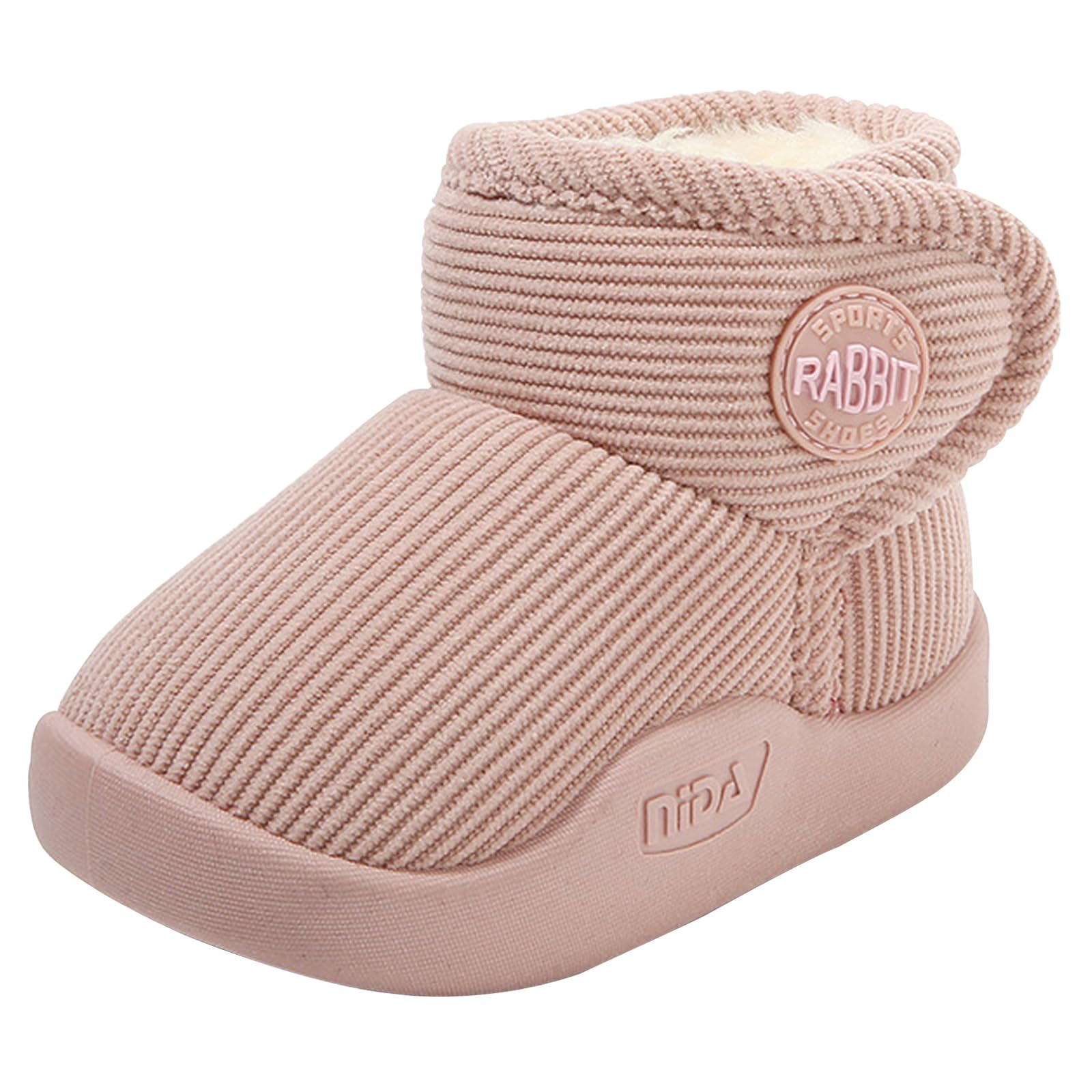 

BicoBico Snow Cotton Snow Shoes for Toddlers and Outdoor Shoes with Velcro Kids Boots, Girls, Warm, Soft, Non-Slip, Lightweight, Closure, SC015PK16.5 розовый