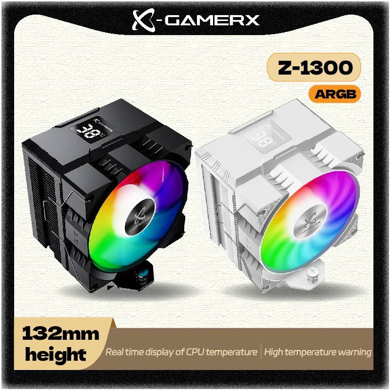 Power train X-Gamerx Z-1300 9cm with digital temperature display four heat pipe CPU air cooler ARGB LGA1700 1200 115X AM4 AM5 Z-1300 White