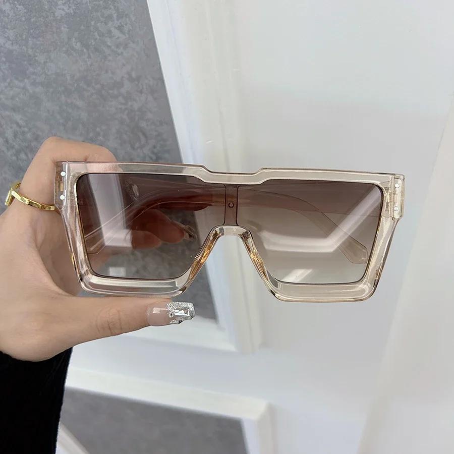 Designer Brand Square Sunglasses Women Men Cool Oversized Frame Sun Glasses Female Gradient Colors Trendy Fashion