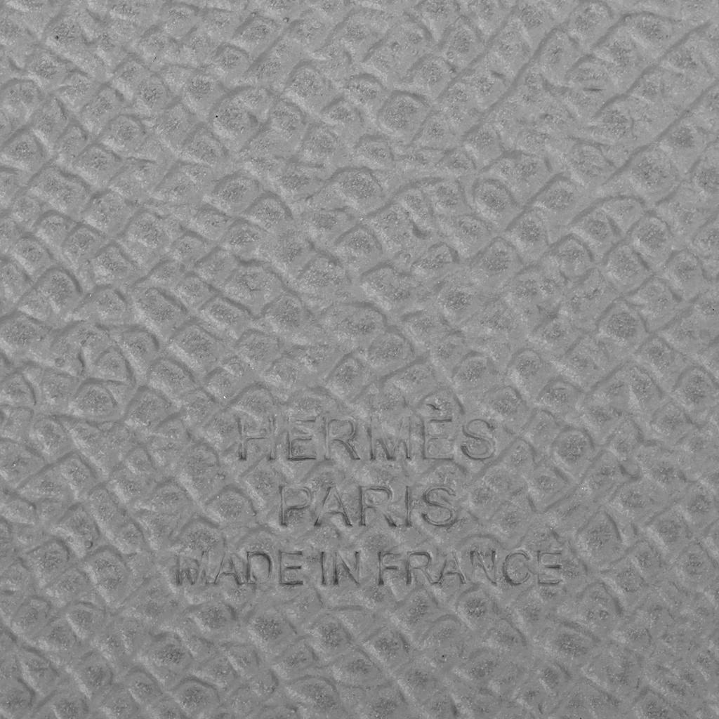 Hermes Tarmac 10 Silver Buckle Epsom Calfskin Passport Holder Men accessories Gray H057946CKP0