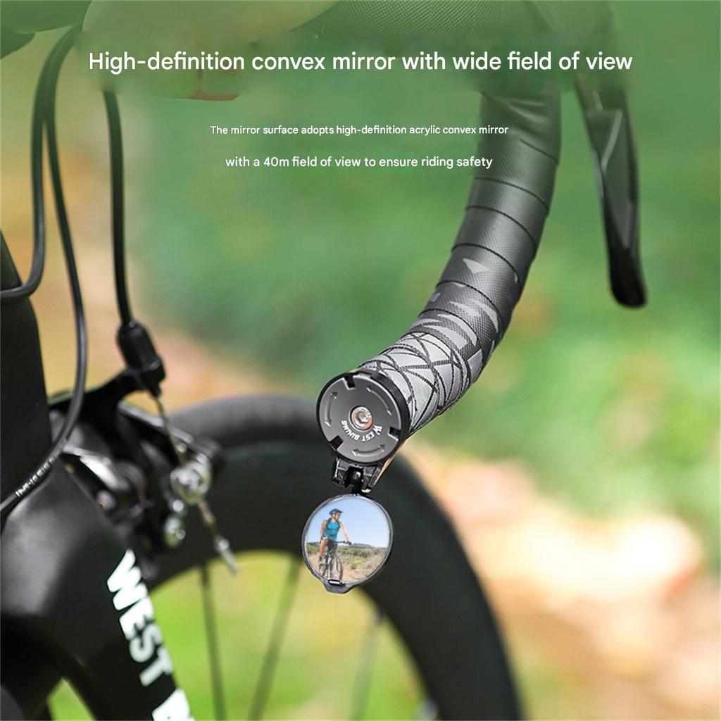 WEST BIKING Bicycle Handlebar Plug Rearview Mirror Road Handlebar Plug Convex Reflector Mountain Bike Equipment
