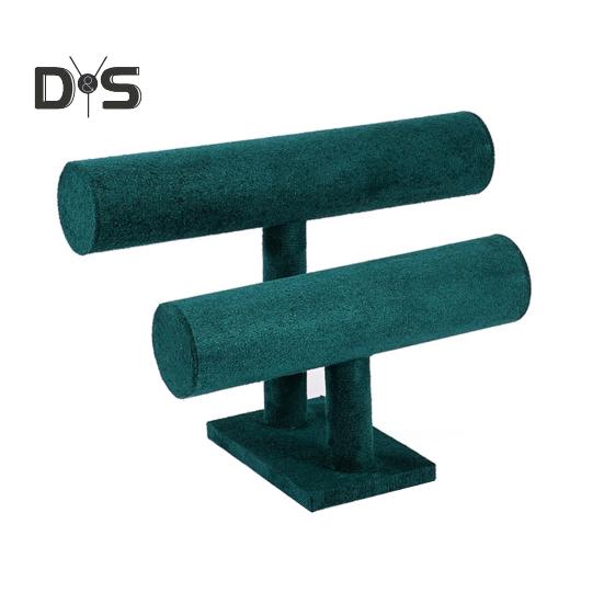 

Дворівнева підставка для браслетів Підставка для демонстрації браслетів, годинників, ювелірних виробів Настільна горизонтальна підставка для годинників для спальні, туалетного столика зелений