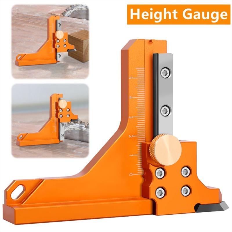 Premium-Adjustable Table Saw Depth Gauge Aluminum Alloy Saw Blade Fixed Height Ruler Table Saw Depth Adjustment Tool