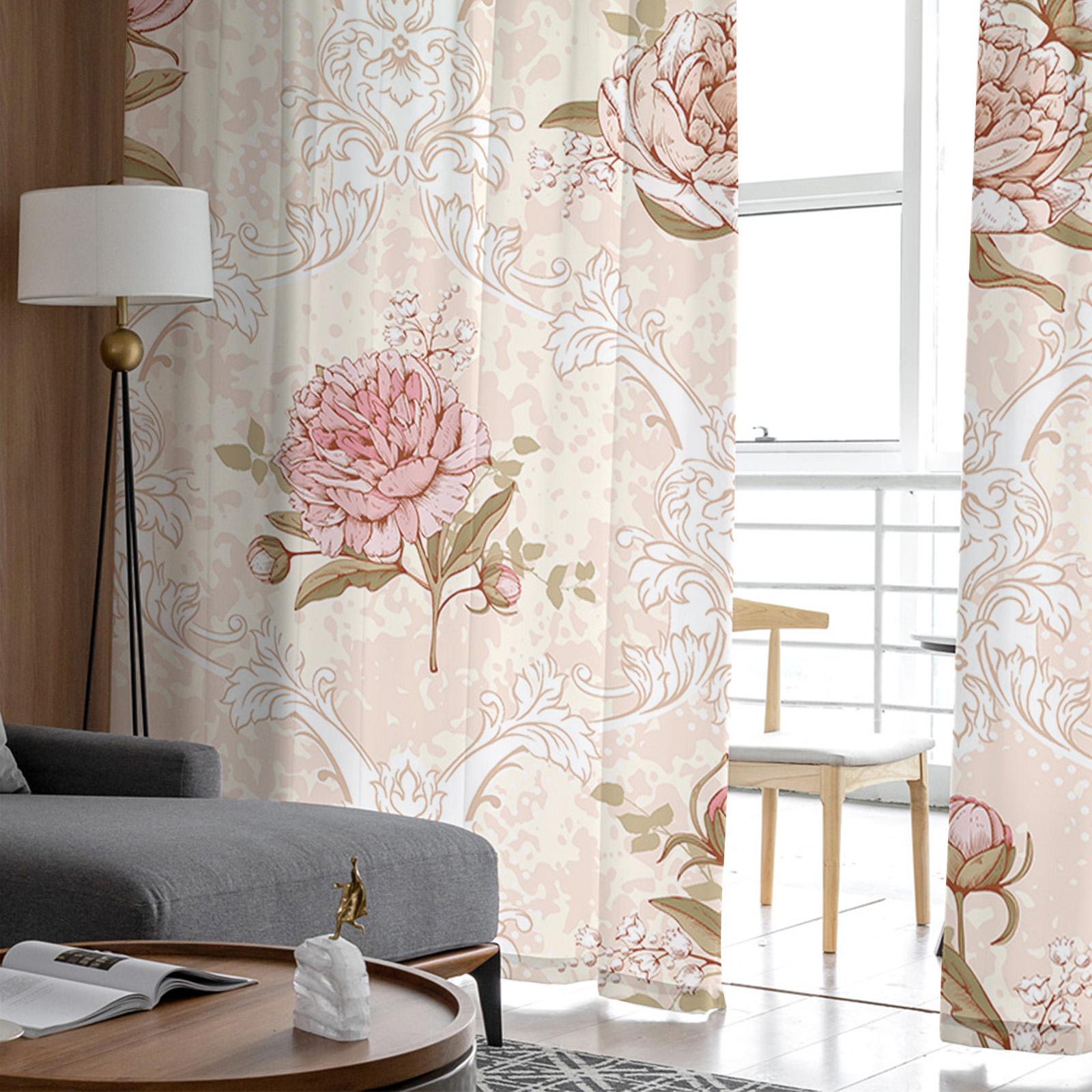 Цветы Листва Георгин Винтаж Вуаль Прозрачные Шторы Гостиная Окно Шифон Тюль Шторы Кухня — фото 4