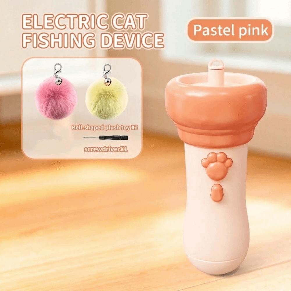 Automatic Cat Teaser Wand Retractable Rope Cat Catching Device Electric Cat Teaser Solo Play