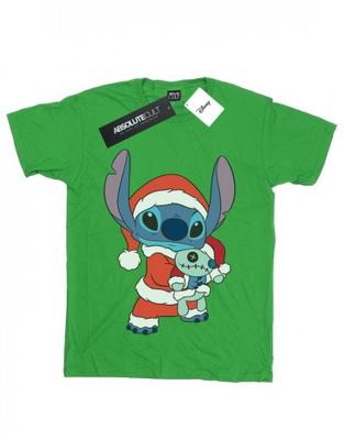 Lilo und Stitch Stitch Weihnachts-Baumwoll-T-Shirt für Mädchen