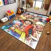 Colorful Anime-Themed Carpet with Cartoon Characters In Vibrant Scene Suitable for Use As an Anti-slip for Living Room Bedroom Sofas