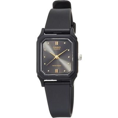 Casio LQ-142E-1A Women's Analog Watch Black Leather Strap Water Resistant