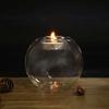 Round Glass Candle Holder Transparent Candlestick Ornaments Home Bar Decorations