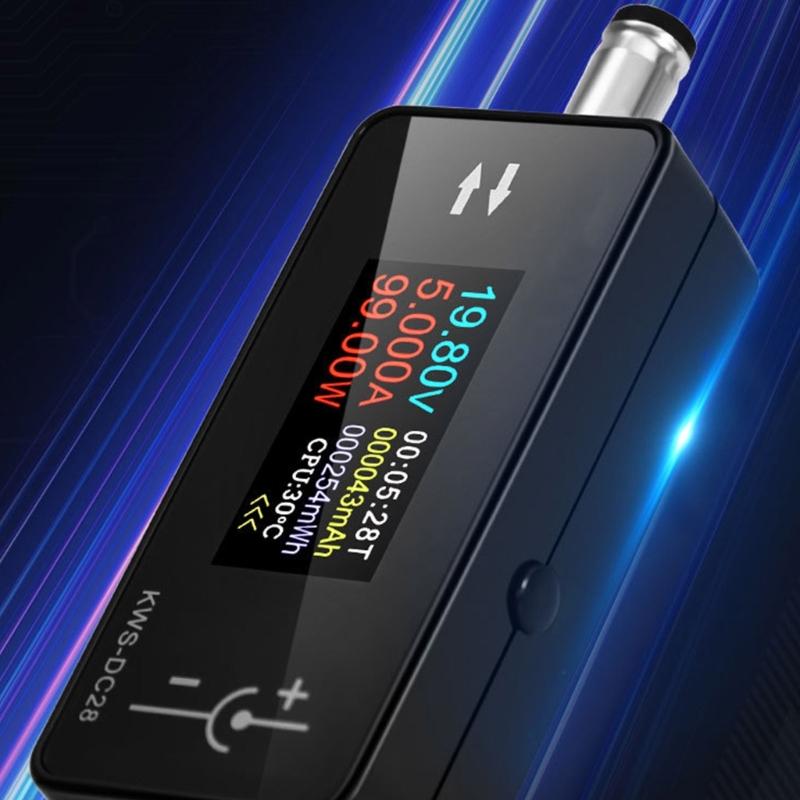 Voltage Ammeter Digital Tester for 5.5x2.5/2.1 Device 0.96inch TFT Color Display 4-30V 0-12A 5.5x2.5 Interface Tester