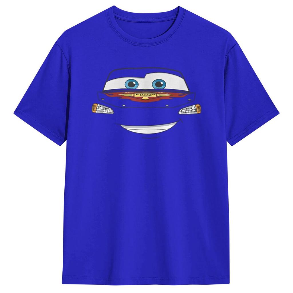 Cars Halloween Lightning McQueen Big Face T Shirt Man Y2K Pure Cotton T-Shirts Summer O-Neck Tee Shirt Oversized Clothes
