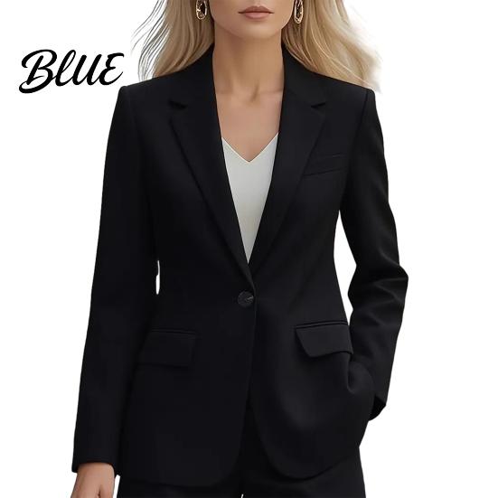Mini Suit Coat Autumn Texture Lapel Long Sleeve Single Button Draped Anti-wrinkle Jacket with Flap Pockets Solid Color Business Outerwear High