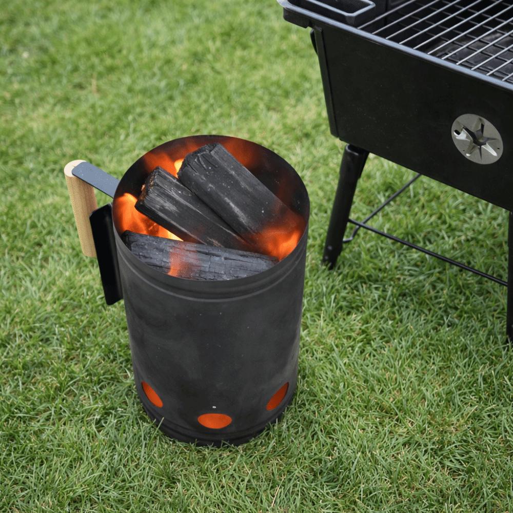 Stainless Steel BBQ Carbon Barrel With Handle Charcoal Bucket Yard