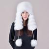 Fox Fur Hat, Korean Version of Women's Fur Hats, Rex Rabbit Hair Hat Top Real Hair Winter Warm Ear Hat