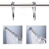 12pcs 304 Stainless Steel Shower Curtain Hooks Rust-proof Five Beads Gourd Curtain Hanger Heavy-Duty Sliver Shower Rod Hooks
