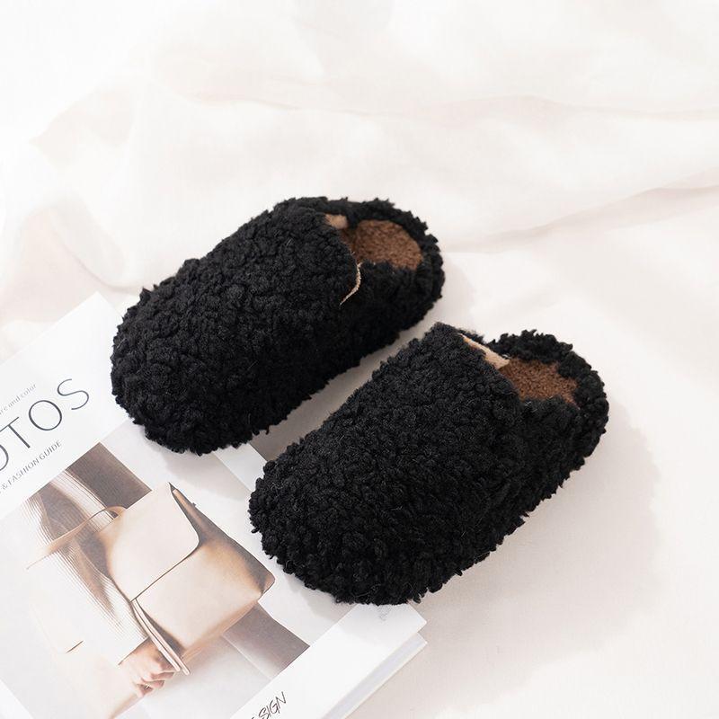 Furry Home Foreign Embroidery Versatile Furry Slippers Women's Korean Edition Platform Slippers Tide Shoes