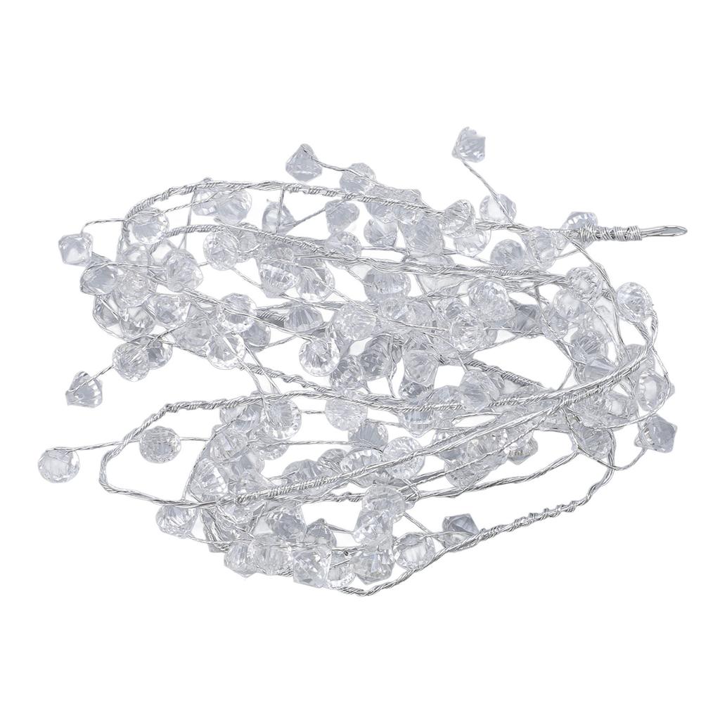 1.2m Ice Wire Clear Garland Flexible Wire Decorative Jewel Bead Garland for Stage Light Crafts