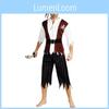 Stylish Pirate Costume For Men With Impressive Belt And Beard For Halloween Parties
