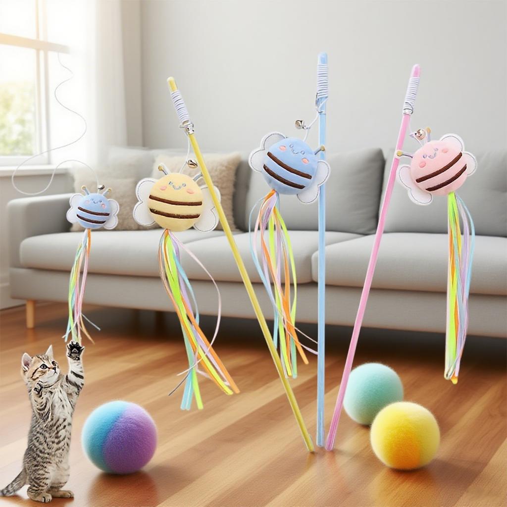Pet Supplies Plush Bee Shaped Cat Toy