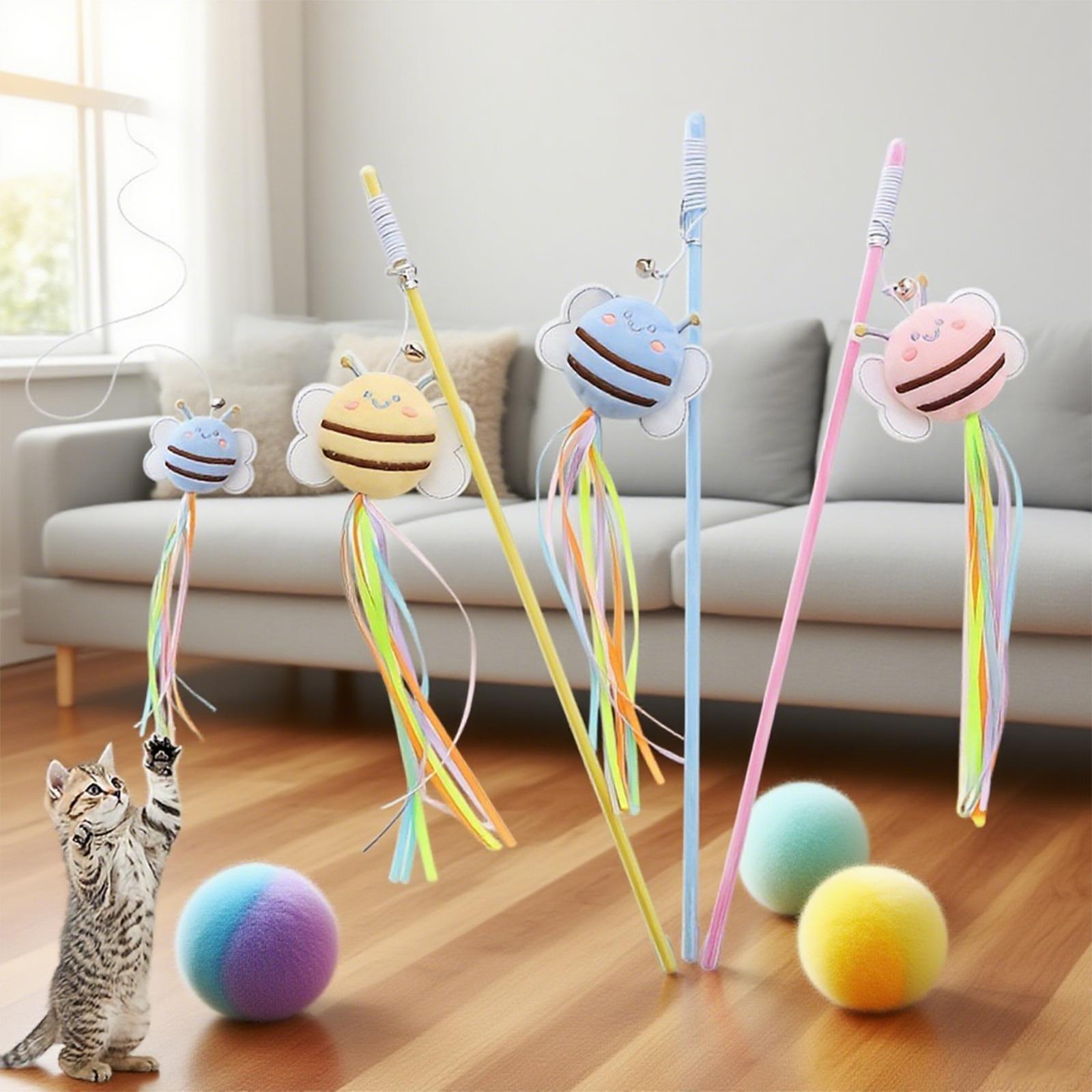 

Pet Supplies Plush Bee Shaped Cat Toy One Size жёлтый