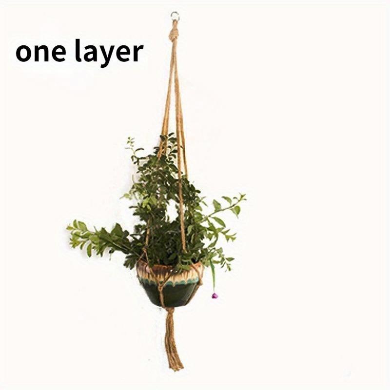 Gartenarbeit und Begrünung Kreativer Blumentopf Netzbeutel Gewebter Baumwollzwirn Netzbeutel Hängekorb Fleischpflanze Hängeseil Aufhänger