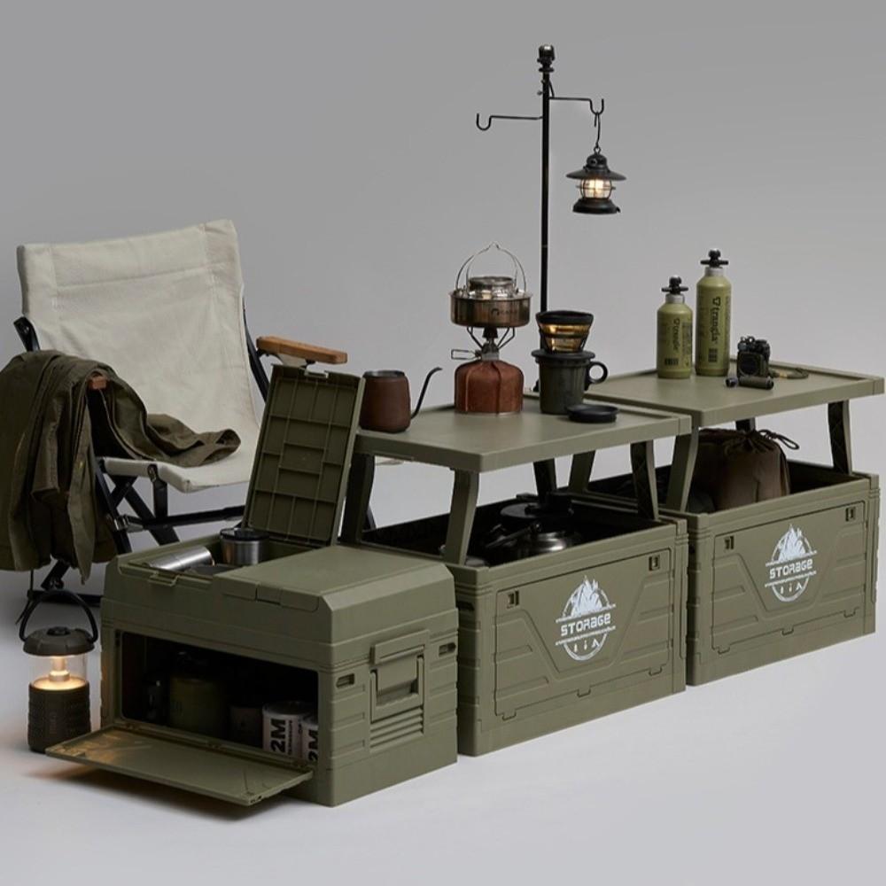 Heavy Duty Folding Storage Box Large Capacity Picnic Table with Storage Picnic