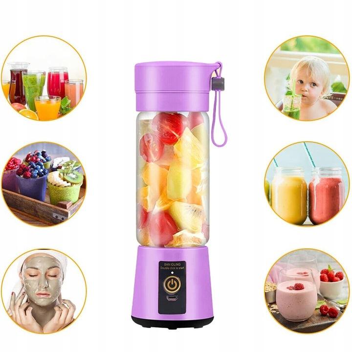 Przenośny Blender, Elektryczny Sokowirówka Usb, Do Koktajli I Soku, 380 Ml