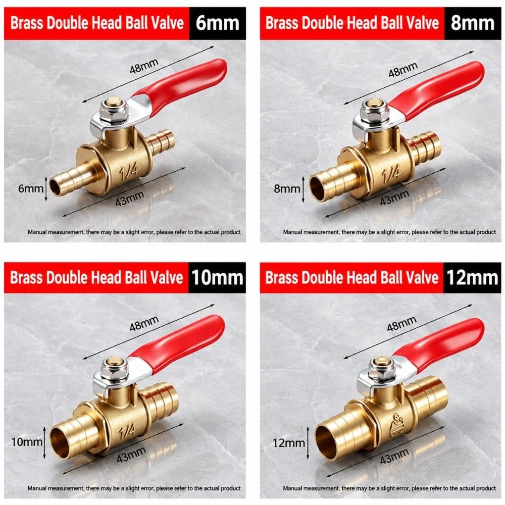 Brass Brass Inline Hose Barb Ball Valve Mini Shut Off Valve Water Pipe Control