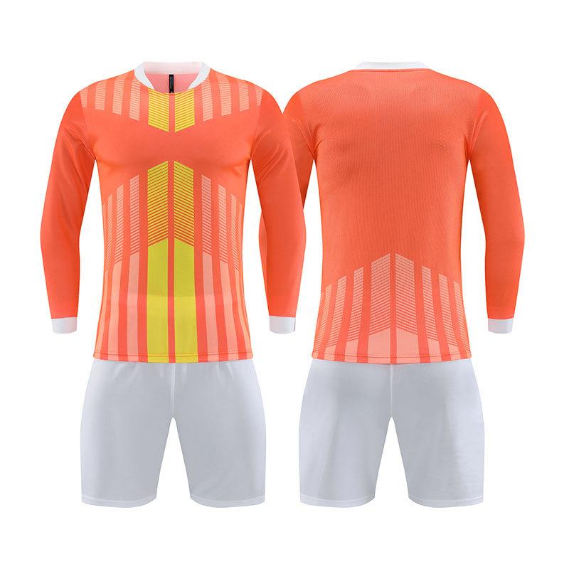 Short-sleeved Football Jersey Set The Same Long-sleeved Football Training Jersey Is A Team Breathable Competition Jersey.