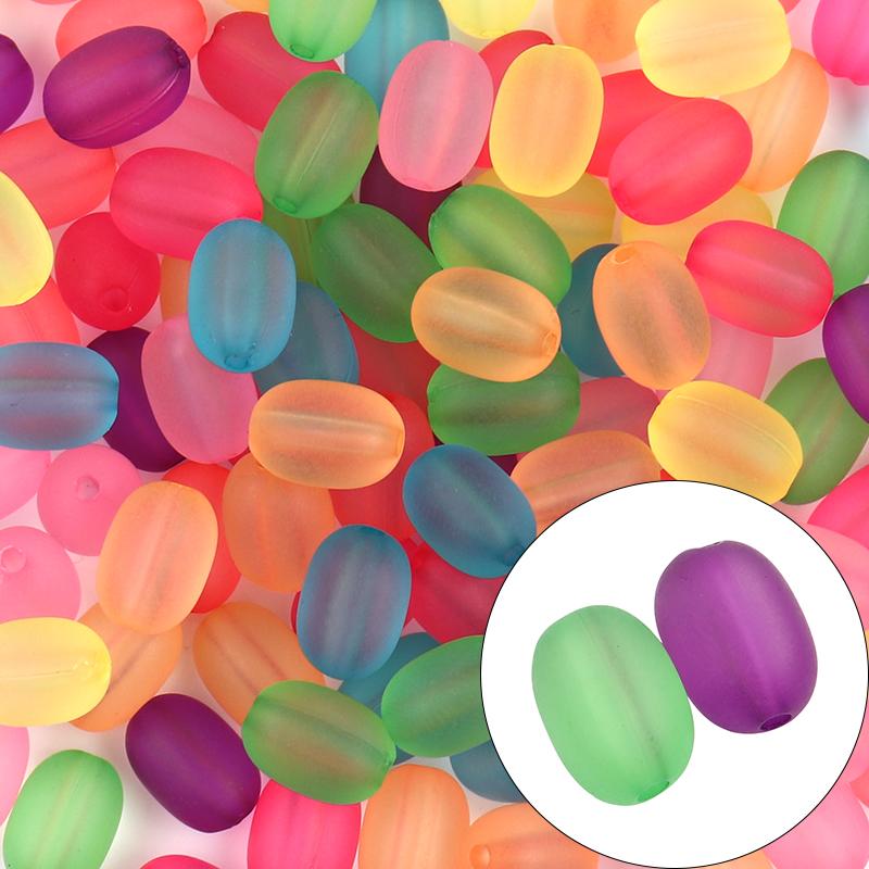 100pcs/Lot Oval Acrylic Beads Colored Loose Spacer Bead Hole 1.5mm For Handmade Bracelet Necklace Charm Jewelry Making Supplies