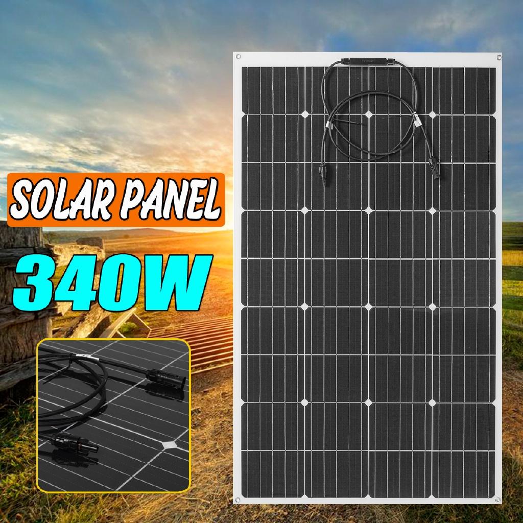 340W Highly Flexible Monocrystalline Solar Panel Tile Mono Panel Waterproof Camping 18V