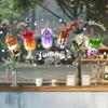 Cartoon Ice Cream Static Window Sticker Milk Tea Cup Glass Door Decals  Home Decoration