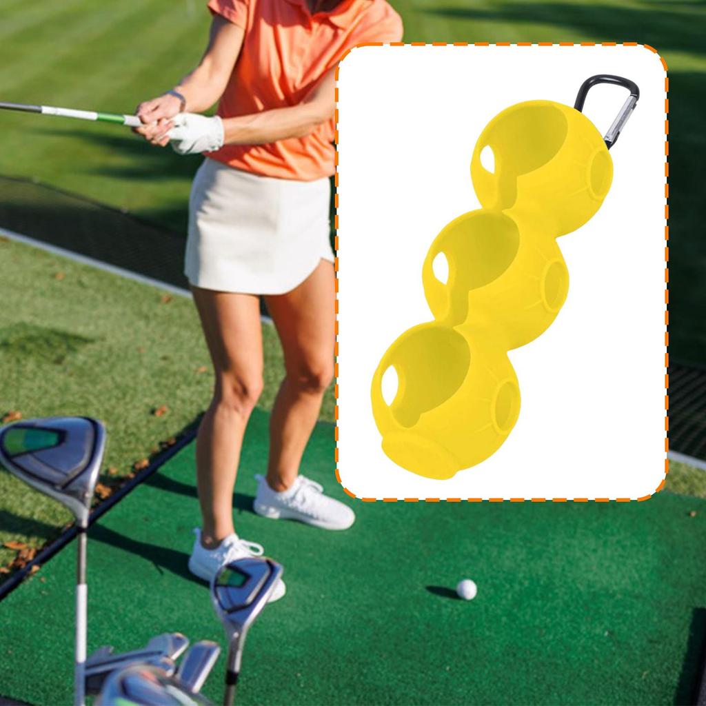 Golf Ball Holder Carrier Lightweight with Hook Holds 3 Balls Sleeve Bag for Training Recreation
