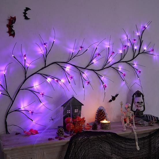 Halloween Light Battery Operated Waterproof Multiple Lighting Modes Willow Vine Twig LED Lamp Photography Prop