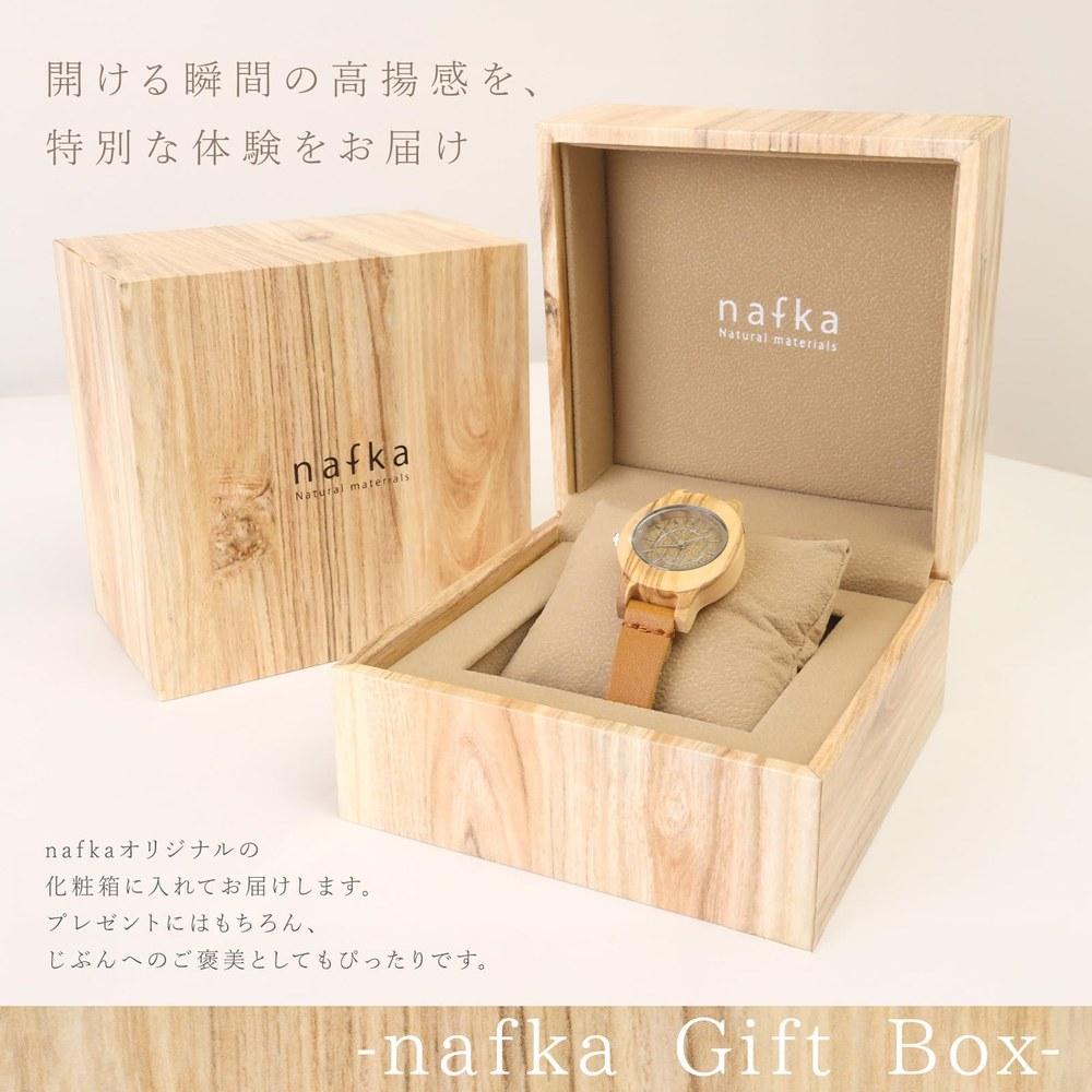 Nafka Pair Wristwatch for Women and Men Wooden Case Leather Band Lightweight Analog Quartz
